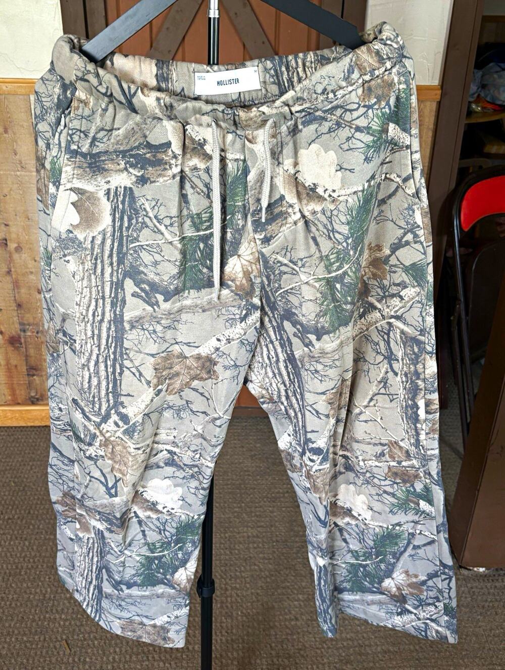Hollister Men’s Camouflage Sweatpants M Regular Drawstring Pockets